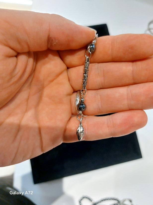 تسبیح حدید(هماتیت) اصل ۳۳دانه سرتسبیح استیل رنگ ثابت کد۱۶۷